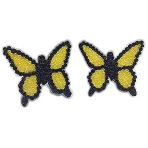 Wooden Beaded Butterfly Hair Barrettes Clips handmade handcrafted